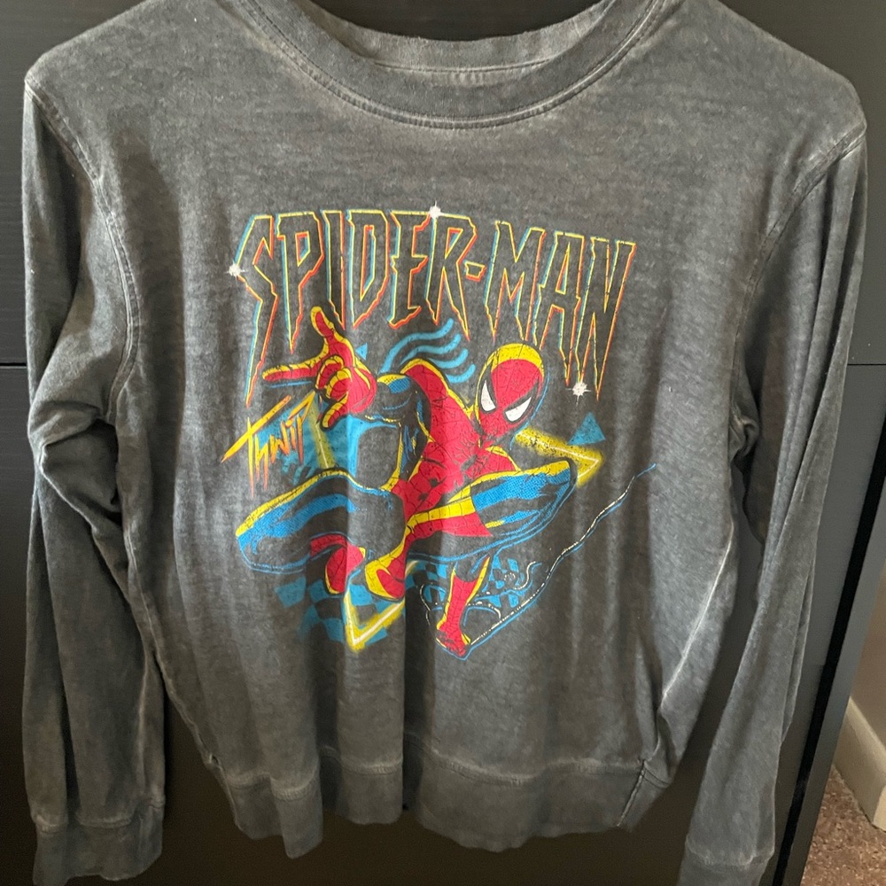 Marvel Spider-Man Graphic Gray Crewneck Sweater